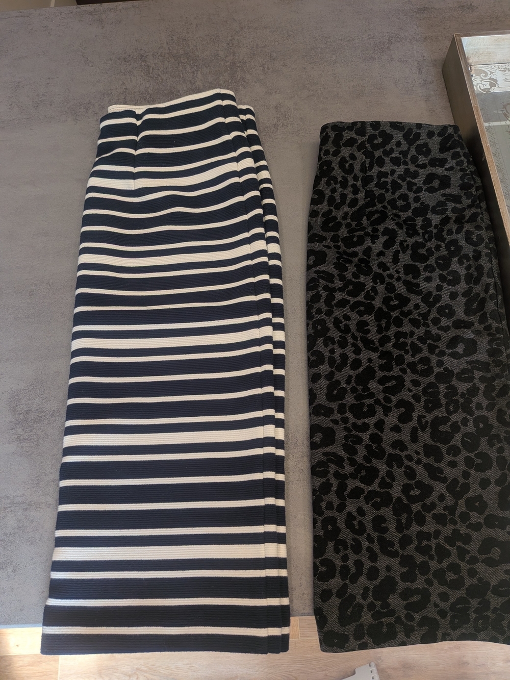 LOFT Black and Navy Patterned Pencil Skirts Duo
